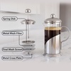 image:imageOVENTE 12oz French Press Coffee Maker with 4 Filters System Silver FSL12S20 Ounce