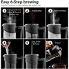 image:imageOVENTE 20oz French Press Coffee Maker with 4Level Filtration Black FPW20B12 Ounce