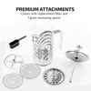 image:imageOVENTE French Press Coffee Maker 12oz with 4 Filters System Silver FSD12P20 Ounce