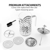 image:imageOVENTE French Press Coffee Maker 12oz with 4 Filters System Silver FSD12P27 Ounce