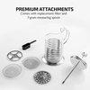 image:imageOVENTE French Press Coffee Maker 20oz with 4 Filters System Silver FSH20S34 Ounce