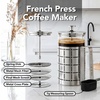 image:imageOVENTE French Press Coffee Maker 34oz with 4 Filters System Silver FSS34P27 Ounce