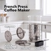 image:imageOVENTE French Press Coffee Maker 34oz with 4 Filters System Silver FSS34P34 Ounce