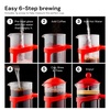 image:imageOVENTE French Press Coffee Maker 34oz with 4Level Filtration Black FPT34BRed