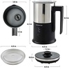 image:imageOVENTE Milk Frother Steamer and Warmer with Auto Shutoff White FR1208WBlack  Silver