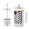 image:imageOVENTE French Press Coffee Maker 12oz with 4 Filters System Silver FSD12P20 Ounce
