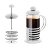 image:imageOVENTE French Press Coffee Maker 20oz with 4 Filters System Silver FSH20S12 Ounce