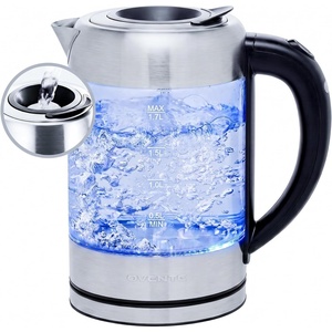 image:imageOVENTE 17L Glass Electric Kettle Water Boiler Silver KG612SBrushed Silver