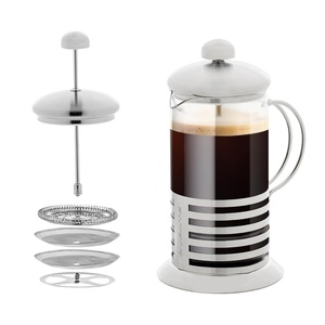 image:imageOVENTE French Press Coffee Maker 20oz with 4 Filters System Silver FSH20S20 Ounce