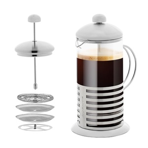 image:imageOVENTE French Press Coffee Maker 20oz with 4 Filters System Silver FSH20S34 Ounce