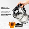 image:imageOVENTE 17L Double Wall Glass Electric Kettle Water Boiler Silver KG912SSilver Black