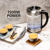 image:imageOVENTE 17L Double Wall Glass Electric Kettle Water Boiler Silver KG912SSilver Black