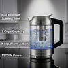 image:imageOVENTE 17L Glass Electric Kettle with Tea Infuser Silver KD68SBrushed Silver