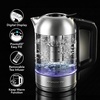 image:imageOVENTE 17L Glass Electric Kettle with Tea Infuser Silver KD68SBrushed Silver