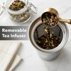 image:imageOVENTE 17L Glass Electric Kettle with Tea Infuser Silver KD68SBrushed Silver