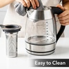 image:imageOVENTE 17L Glass Electric Kettle with Tea Infuser Silver KD68SBrushed Stainless