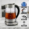 image:imageOVENTE 17L Glass Electric Kettle with Tea Infuser Silver KG733S18 Quarts