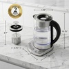 image:imageOVENTE 17L Glass Electric Kettle with Tea Infuser Silver KG733S18 Quarts