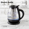 image:imageOVENTE 1L Glass Electric Kettle with Tea Infuser Black KG151B