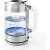 image:imageOVENTE 17L Double Wall Glass Electric Kettle Water Boiler Silver KG912SBrushed Silver