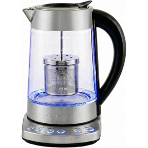 image:imageOVENTE 17L Glass Electric Kettle with Tea Infuser Silver KG733S18 Quarts