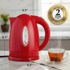 image:imageOVENTE 17L Electric Tea Kettle 1100W BPAFree Water Boiler Red KP72RRed