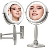 image:imageOVENTE 9 Lighted Magnifying Makeup Mirror Polished Chrome MFM85CH1X5XNickle Brushed